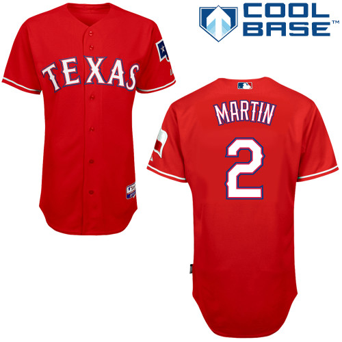 Leonys Martin #2 MLB Jersey-Texas Rangers Men's Authentic 2014 Alternate 1 Red Cool Base Baseball Jersey
